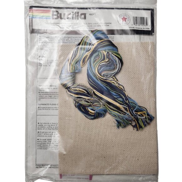 Vtg Bucilla Early Morning Fisherman Counted Cross Stitch Embroidery Kit # 40265 - Picture 3 of 5